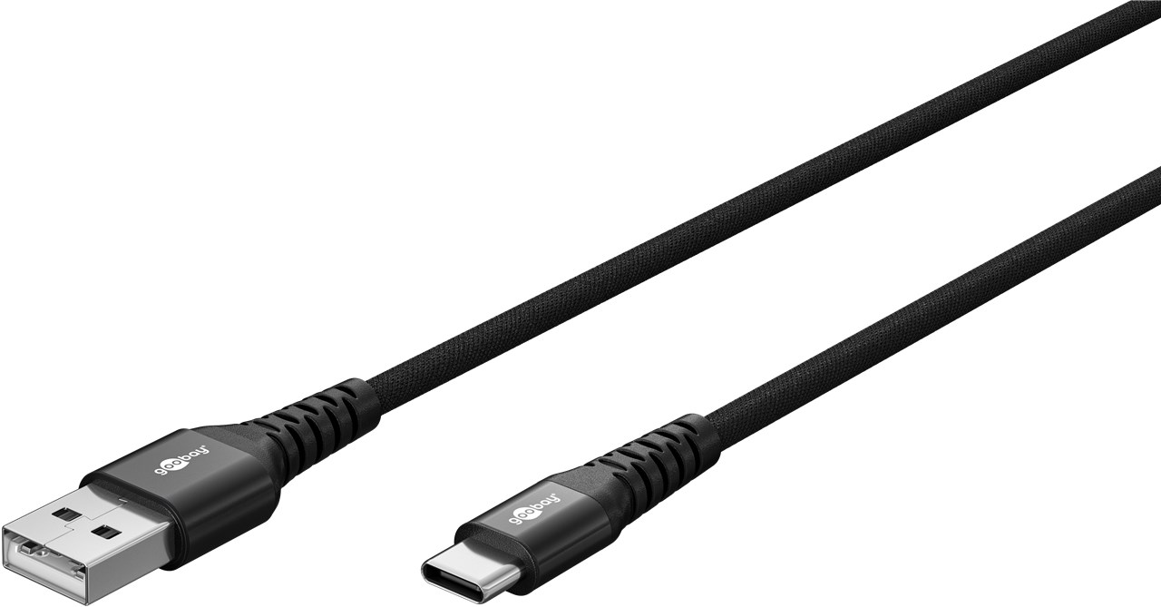 Goobay USB-C to USB-A Supersoft Textile Cable with Metal Plugs | 74527 - Image 3