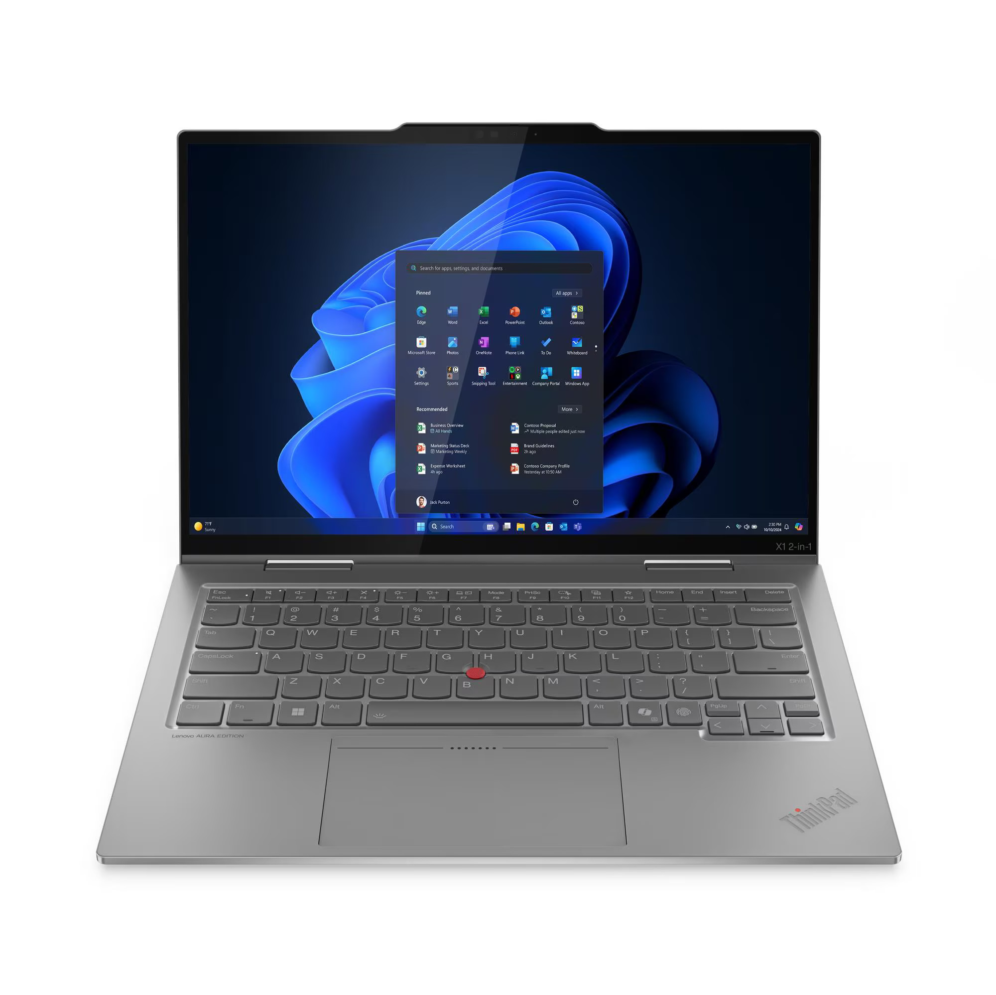 Lenovo | ThinkPad X1 2-in-1 G10 Aura Edition | Grey | 14 " | IPS | Touchscreen | WUXGA | 1920 x 1200 pixels | Anti-glare | Intel Core Ultra 7 | 258V | 32 GB | Soldered LPDDR5x | Solid-state drive capacity 1000 GB | Intel Arc Graphics 140V | Windows 11 Pro | 802.11be | Bluetooth version 5.4 | LTE Upgradable | Keyboard language Nordic | Keyboard backlit | Warranty 36 month(s) | Battery warranty 12 month(s)