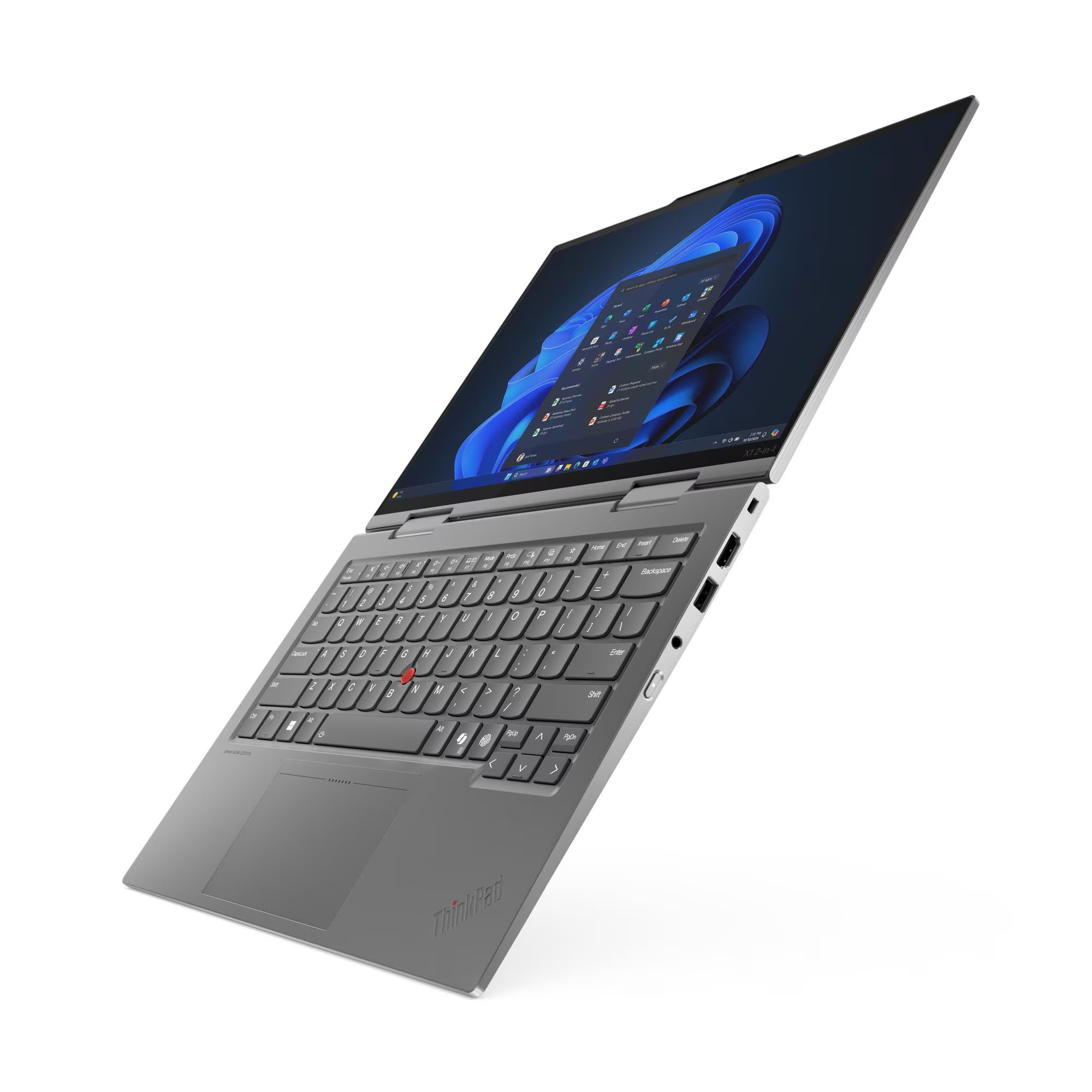 Lenovo | ThinkPad X1 2-in-1 G10 Aura Edition | Grey | 14 " | IPS | Touchscreen | WUXGA | 1920 x 1200 pixels | Anti-glare | Intel Core Ultra 7 | 258V | 32 GB | Soldered LPDDR5x | Solid-state drive capacity 1000 GB | Intel Arc Graphics 140V | Windows 11 Pro | 802.11be | Bluetooth version 5.4 | LTE Upgradable | Keyboard language Nordic | Keyboard backlit | Warranty 36 month(s) | Battery warranty 12 month(s) - Image 3