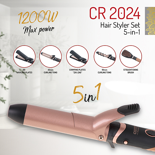 Camry | Hair Styler | CR 2024 | 1200 W | Black/Rose gold - Image 7