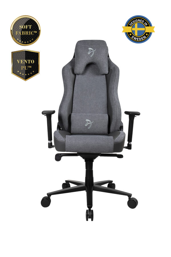 Arozzi Vernazza Vento Gaming Chair Vento Polyurethane; Soft Fabric; Metal; Aluminium | Ash - Image 6