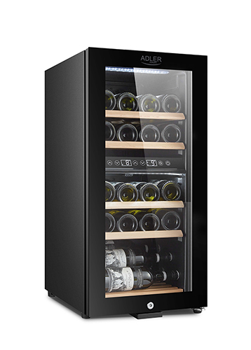 Adler | Wine Cooler | AD 8080 | Energy efficiency class G | Free standing | Bottles capacity 24 | Cooling type Compressor | Black - Image 4