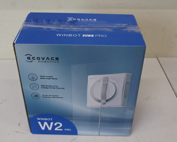 SALE OUT. Ecovacs Window cleaning robot WINBOT W2 PRO, Auto-Spray, Straight-and-steady climbing, WIN-SLAM 4.0 | Ecovacs Window Cleaning Robot | WINBOT W2 PRO | Corded | 2800 Pa | White | DAMAGED PACKAGING, USED, DIRTY, SCRATCHED, USED LIQUID BOTTLE