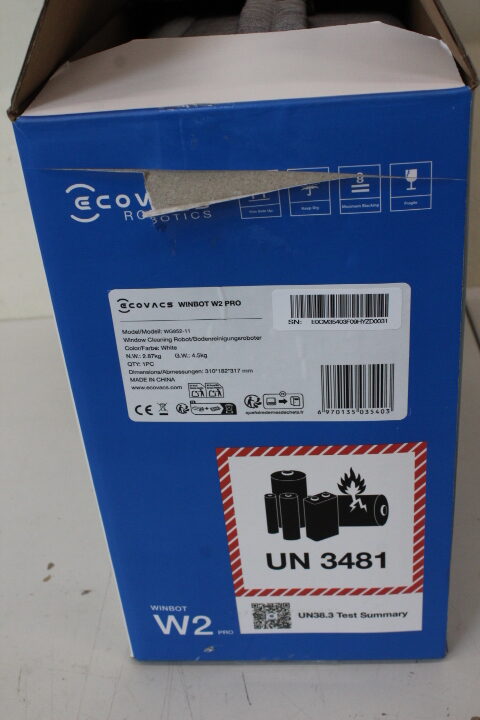 SALE OUT. Ecovacs Window cleaning robot WINBOT W2 PRO, Auto-Spray, Straight-and-steady climbing, WIN-SLAM 4.0 | Ecovacs Window Cleaning Robot | WINBOT W2 PRO | Corded | 2800 Pa | White | DAMAGED PACKAGING, USED, DIRTY, SCRATCHED, USED LIQUID BOTTLE - Image 8