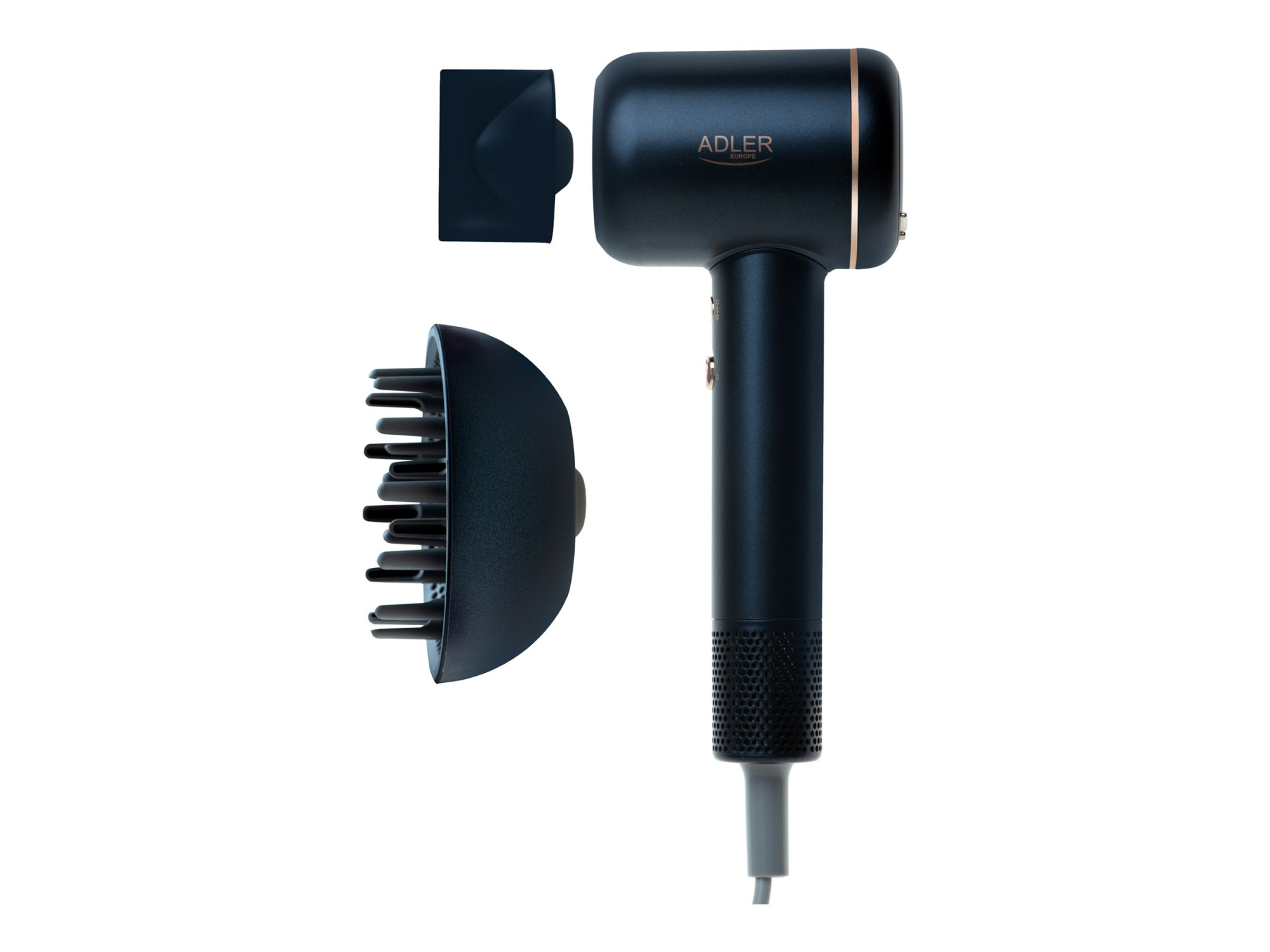 Adler Hair Dryer | AD 2270 SUPERSPEED | 1600 W | Number of temperature settings 3 | Ionic function | Diffuser nozzle | Blue - Image 2