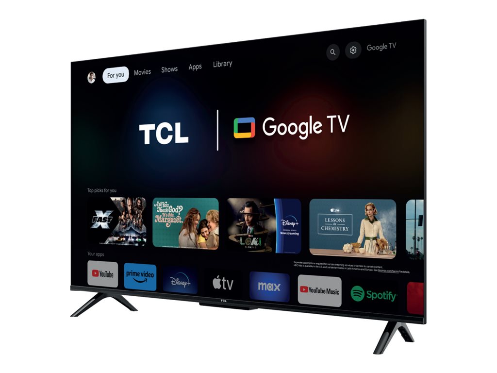 TCL 4K QLED TV | 43T69C | 43 | Smart TV | Google TV | UHD | Black