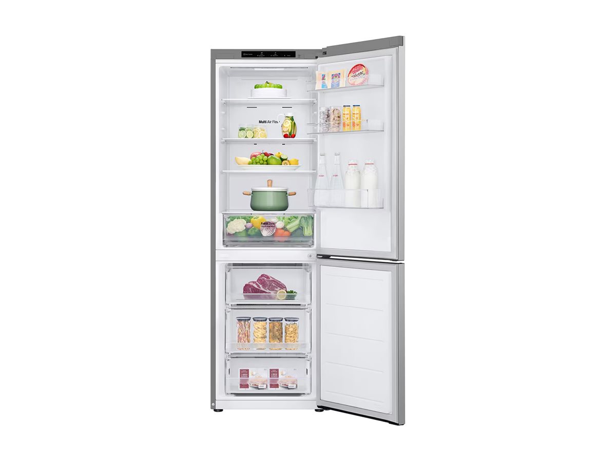 LG Refrigerator | GBV21L0EPY | Energy efficiency class E | Free standing | Combi | Height 186 cm | No Frost system | Fridge net capacity 234 L | Freezer net capacity 110 L | Display | 35 dB | Prime Silver - Image 2