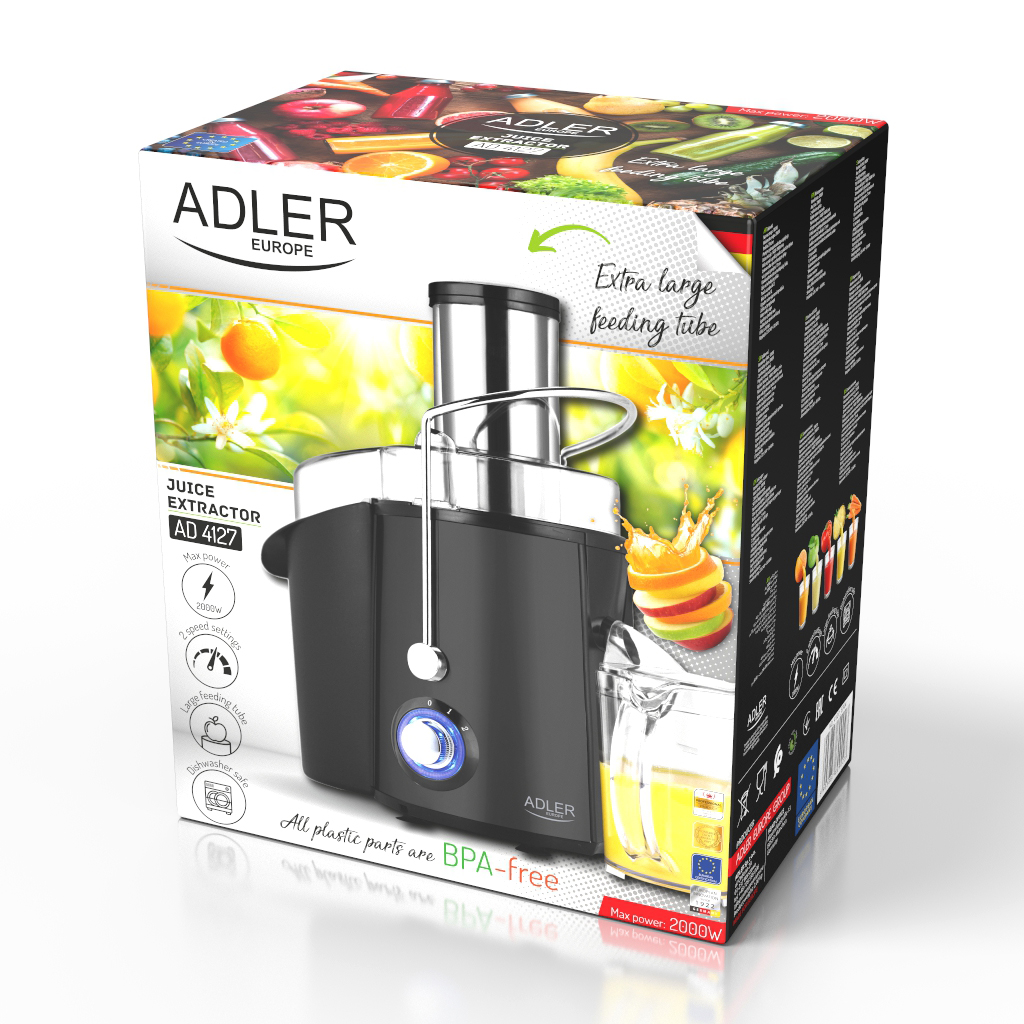 Adler | Juicer | AD 4127 | Type Juicer maker | Matt Black | 1000 W | Number of speeds 2 - Image 3