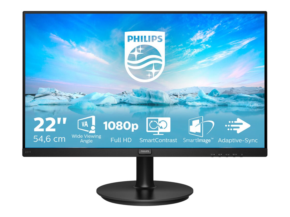 Philips | 221V8A | 21.5 " | VA | FHD | 75 Hz | 4 ms | 1920 x 1080 | 200 cd/m² | HDMI ports quantity 1 x HDMI | Black - Image 2