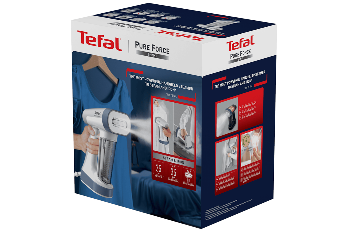 TEFAL Steamer | DT8722E0 Pure Force 2in1 | Handheld | 1800 W | 0.18 L | 35 g/min - Image 8