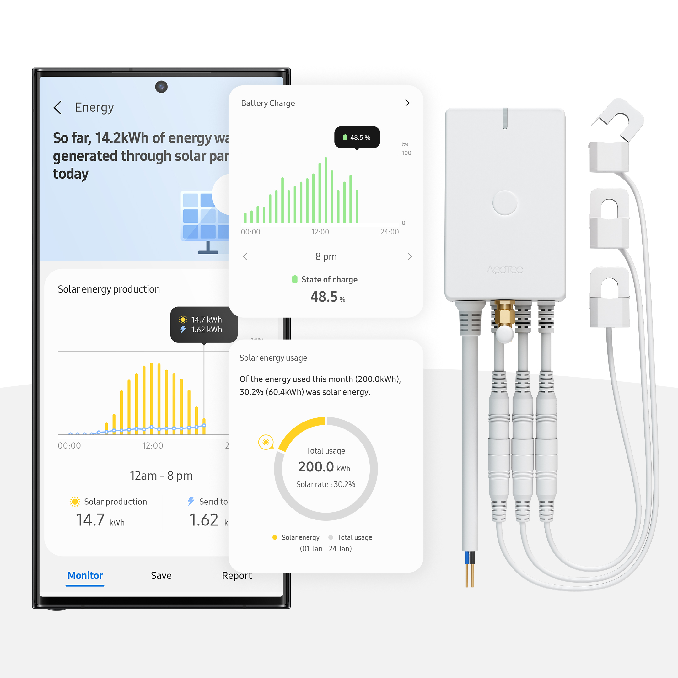 AEOTEC Home Energy Meter 8 - Three Clamps 60A, Z-Wave - Image 4