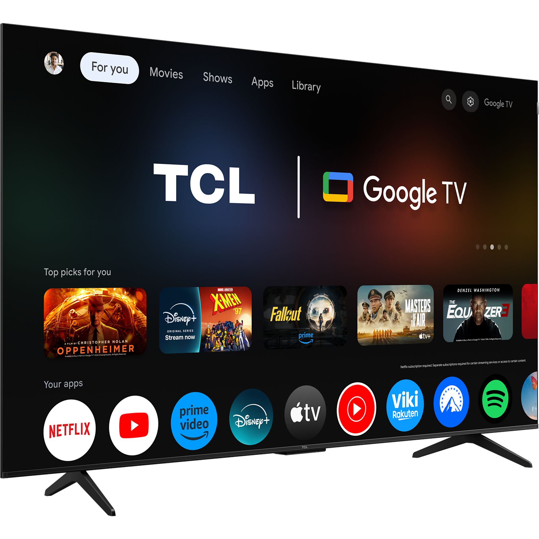 TCL 4K QLED TV | 65T69C | 65 | Smart TV | Google TV | UHD | Black - Image 3