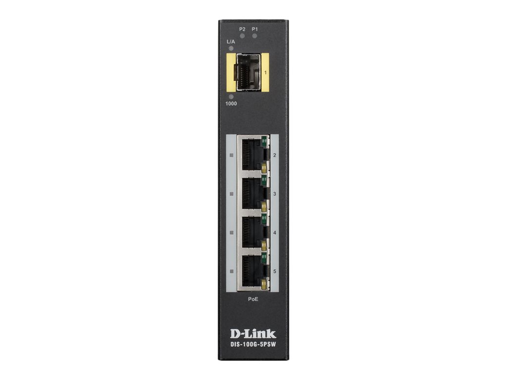 D-LINK DIS-100G-5PSW L2 Unmanaged Industrial Switch with 4 10/100/1000Base-T ports and 1 1000Base-X SFP ports | D-Link | 60 month(s)