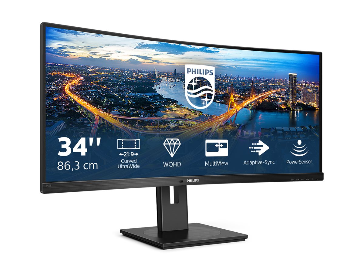 Philips | Curved UltraWide | 345B1C | 34 " | VA | WQHD | 21:9 | 100 Hz | 5 ms | 3440 x 1440 | 300 cd/m² | HDMI ports quantity 1 | Black | Warranty 24 month(s) - Image 15