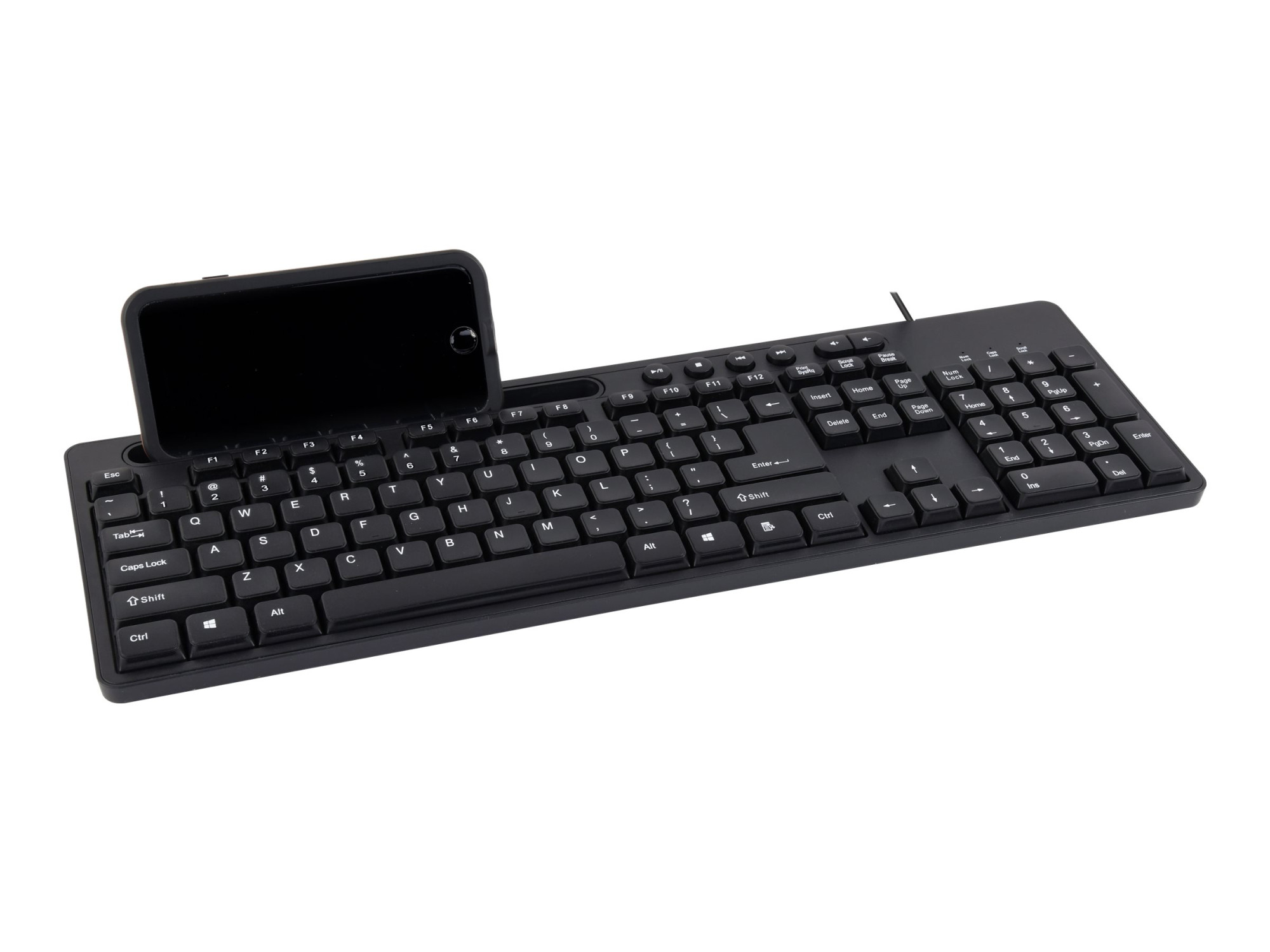Gembird | Multimedia keyboard with phone stand | KB-UM-108 | Multimedia | Wired | US | Black - Image 5