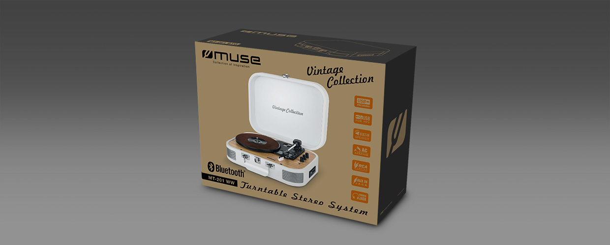 Muse | Turntable Stereo System | MT-201WW | Turntable Stereo System | USB port | AUX in - Image 4