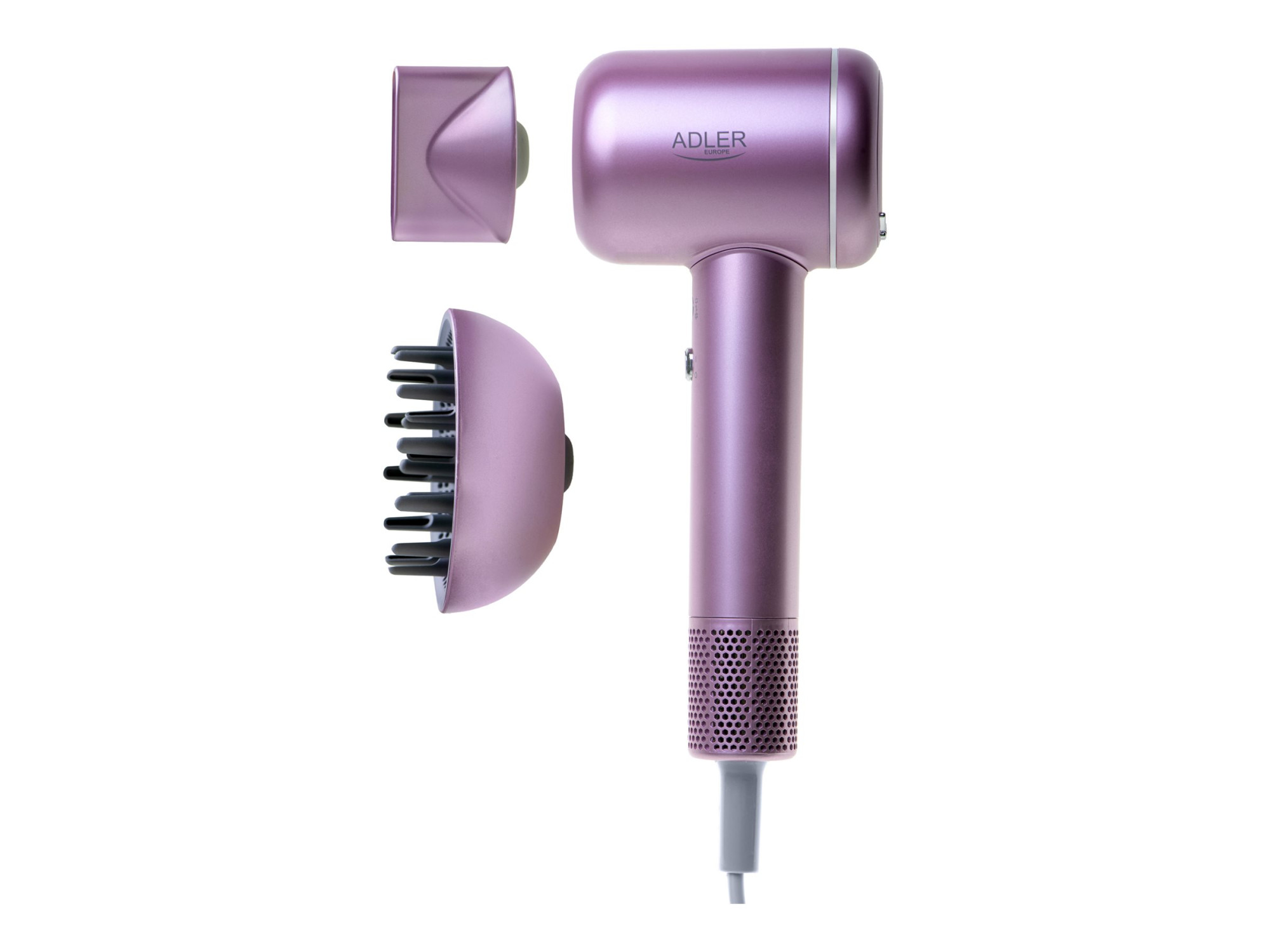 Adler Hair Dryer | AD 2270p SUPERSPEED | 1600 W | Number of temperature settings 3 | Ionic function | Diffuser nozzle | Pink - Image 2