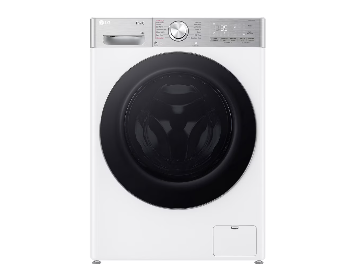 LG Washing machine with dryer | F4DR913P3WA | Energy efficiency class A/D | Front loading | Washing capacity 13 kg | 1400 RPM | Depth 62 cm | Width 60 cm | Display | LED | Drying system | Drying capacity 7 kg | Steam function | Direct drive | Wi-Fi | White