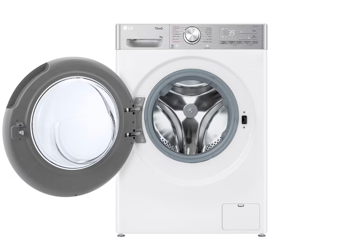LG Washing machine with dryer | F4DR913P3WA | Energy efficiency class A/D | Front loading | Washing capacity 13 kg | 1400 RPM | Depth 62 cm | Width 60 cm | Display | LED | Drying system | Drying capacity 7 kg | Steam function | Direct drive | Wi-Fi | White - Image 2