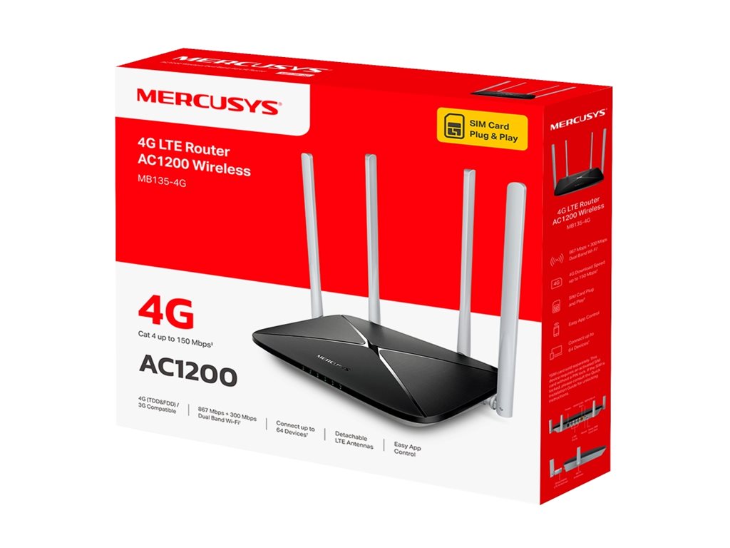 Mercusys MB135-4G AC1200 Wi-Fi 4G LTE Router, Build-In 150Mbps 4G LTE Modem | Mercusys - Image 5