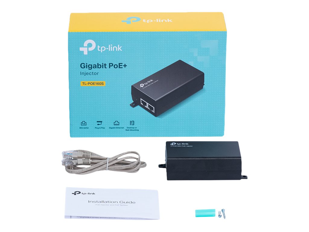 TP-LINK | PoE+ Injector Adapter | TL-POE160S | 10/100/1000 Mbit/s | Ethernet LAN (RJ-45) ports 1x10/100/1000Mbps RJ45 data-in port, 1x10/100/1000Mbps RJ45 power and data-out port - Image 6