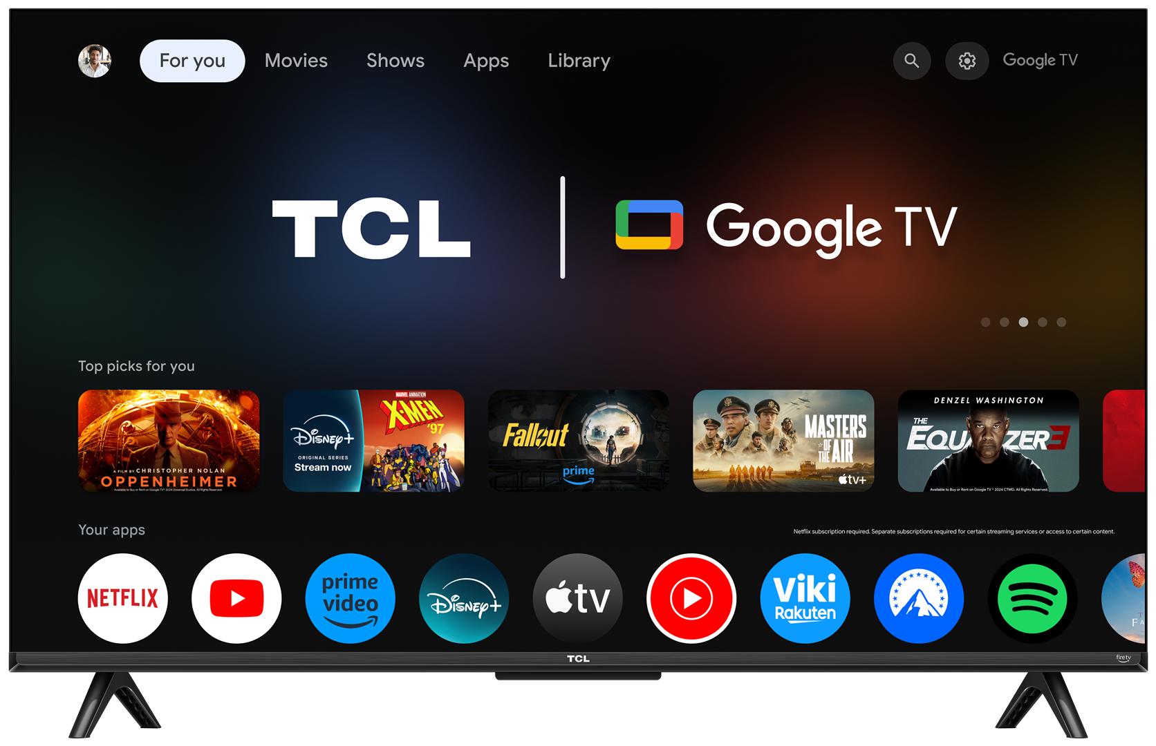 TCL 4K QLED TV | 43T69C | 43 | Smart TV | Google TV | UHD | Black - Image 2