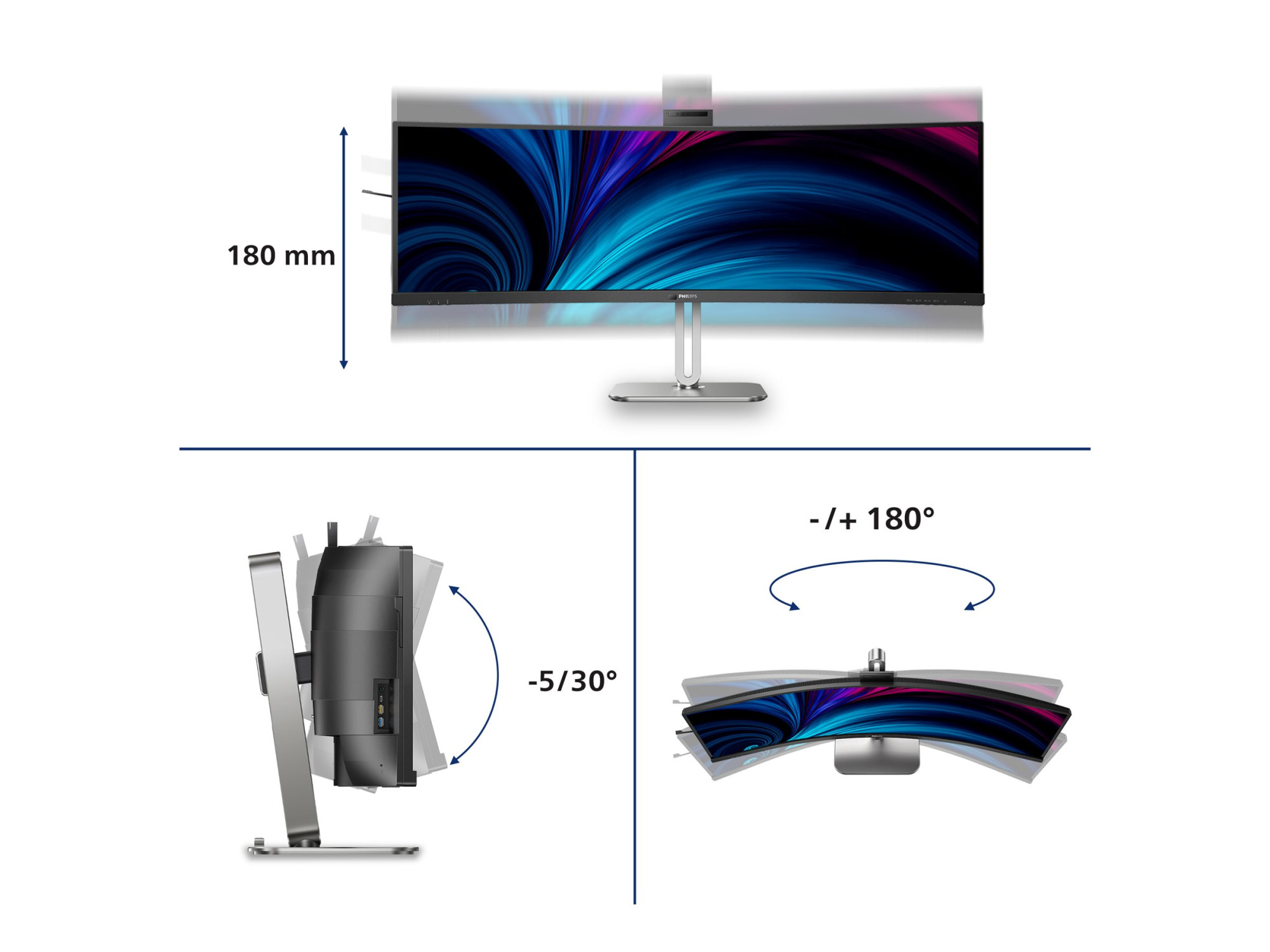 Philips | 49B2U6903CH/00 | 49 " | VA | Dual QHD | 32:9 | 100 Hz | 4 ms | 5120 x 1440 pixels | 450 cd/m² | HDMI ports quantity 2 - Image 18