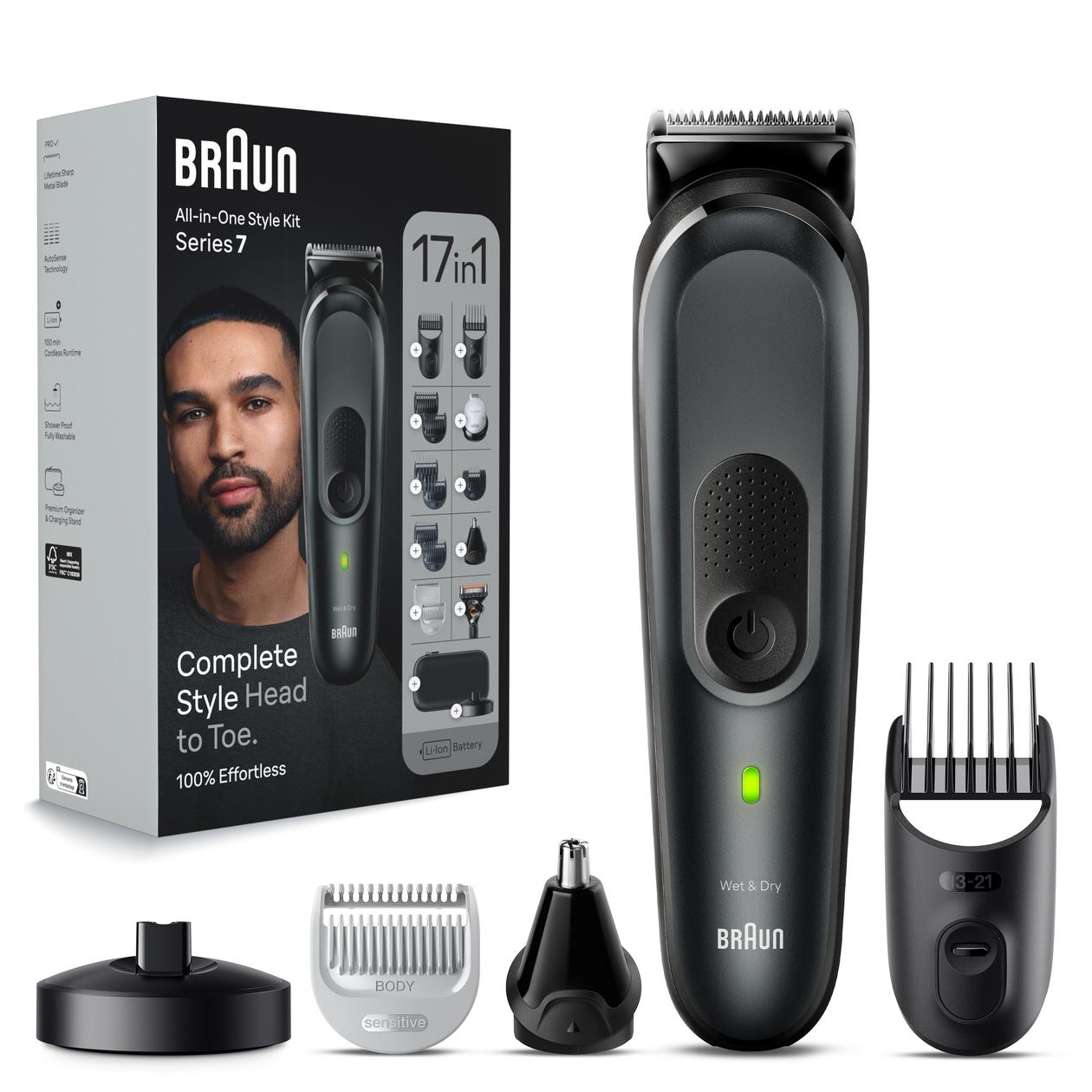 Braun | 17-in-1 Multi-grooming Style Kit | MGK7491 | Cordless | Number of length steps 13 | Grey - Image 4