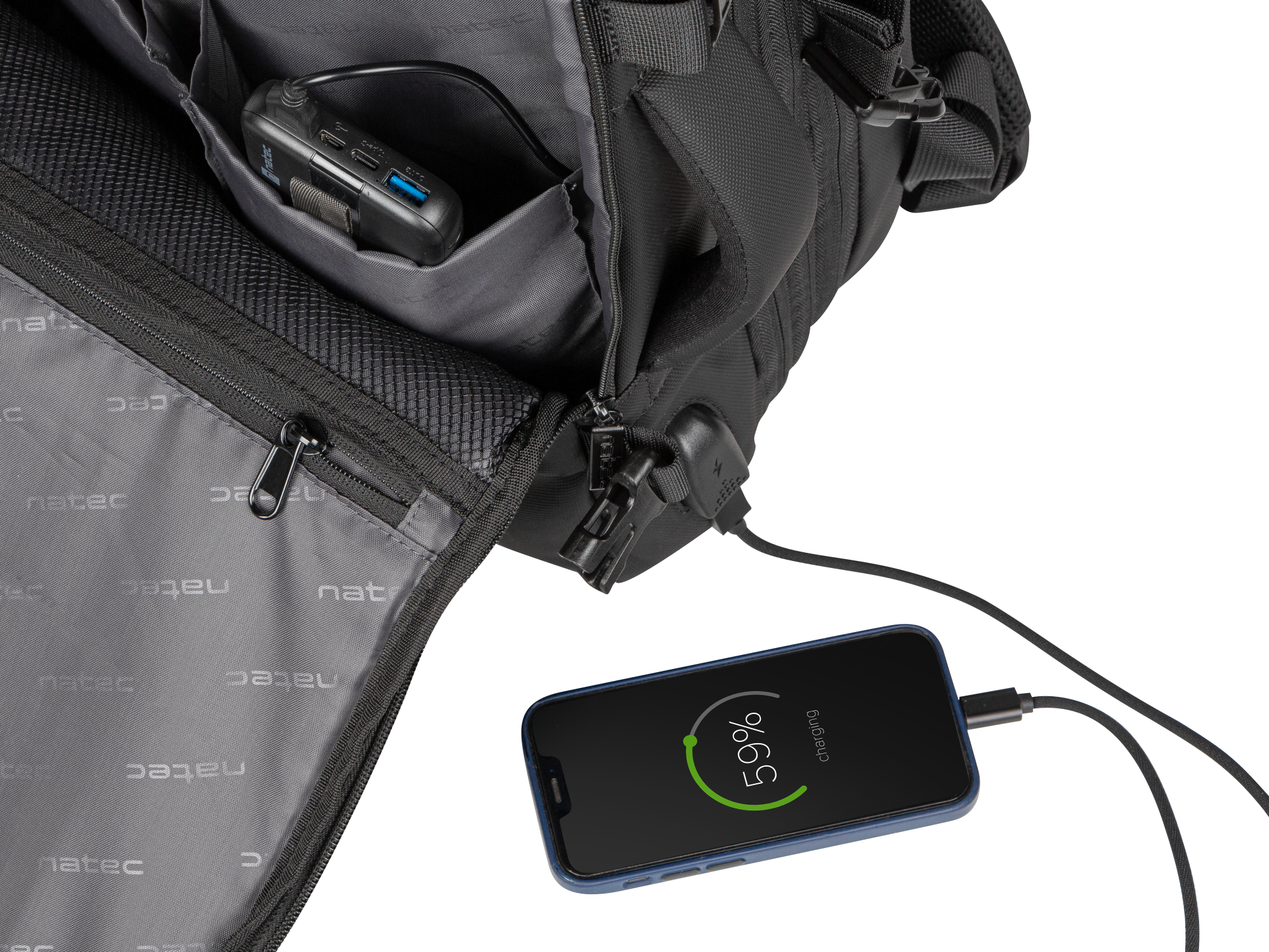 Natec | Camel Pro | Laptop Backpack | Fits up to size 17.3 " | Backpack | Black - Image 10