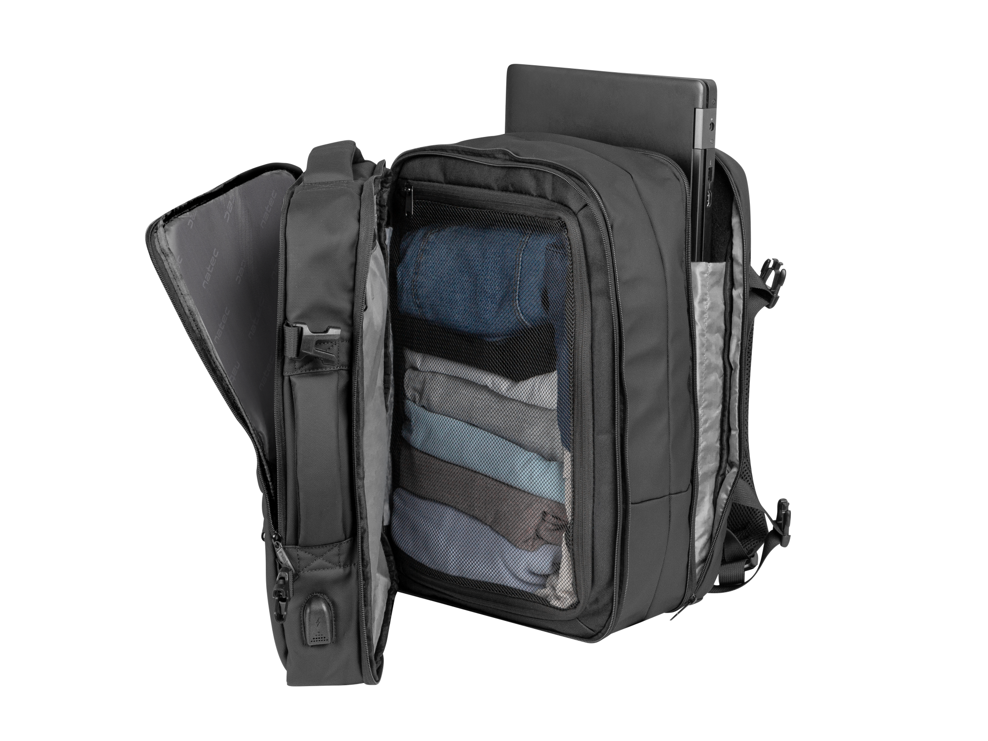 Natec | Camel Pro | Laptop Backpack | Fits up to size 17.3 " | Backpack | Black - Image 17