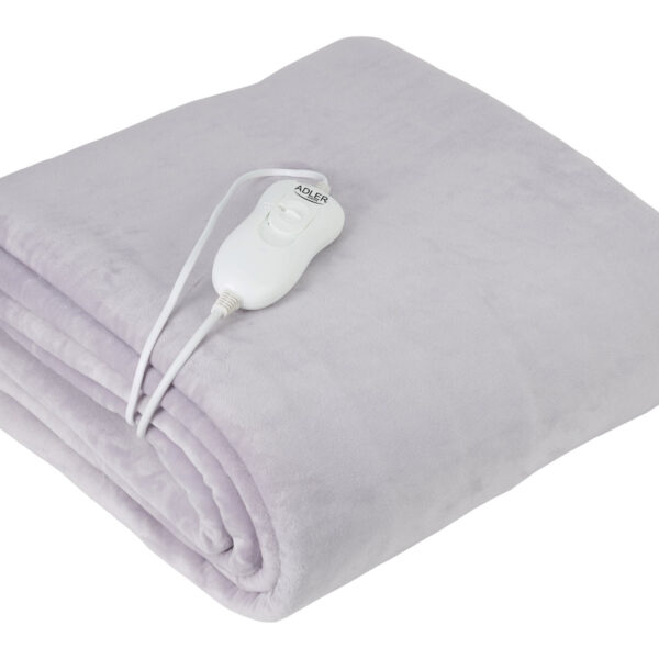 Adler | Electric blanket | AD 7425 | Number of heating levels 4 | Number of persons 1 | Washable | Remote control | Coral fleece | 60 W | Grey