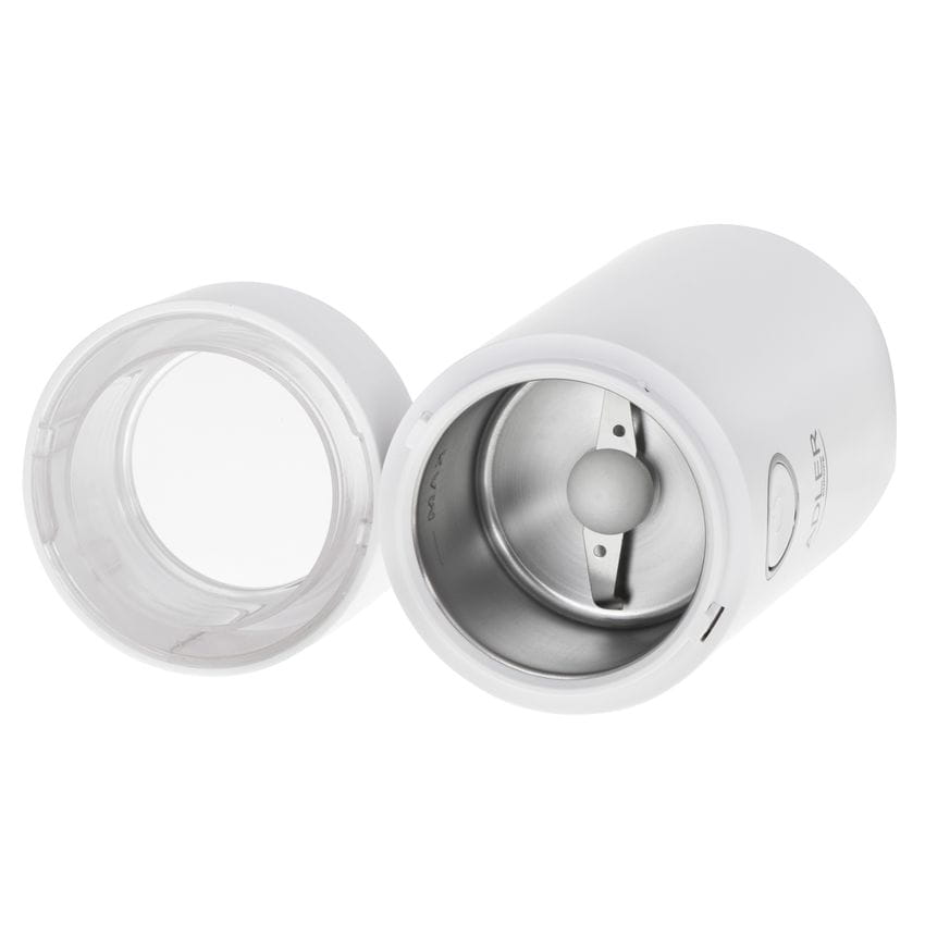 Adler | Coffee grinder | AD4446wg | 150 W | Coffee beans capacity 75 g | Lid safety switch | White - Image 2