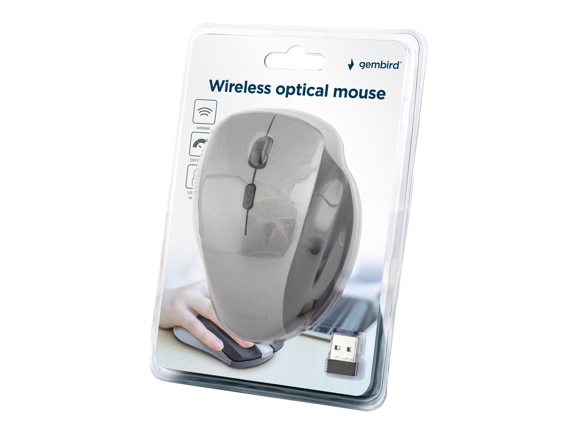 Gembird | Wireless Optical mouse | MUSW-6B-02-BG | Optical mouse | USB | Black-Spacegrey - Image 7