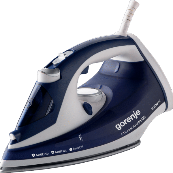Gorenje | SIH2200BLC | Steam Iron | 2200 W | Water tank capacity 280 ml | Continuous steam 30 g/min | Steam boost performance 90 g/min | Blue/White
