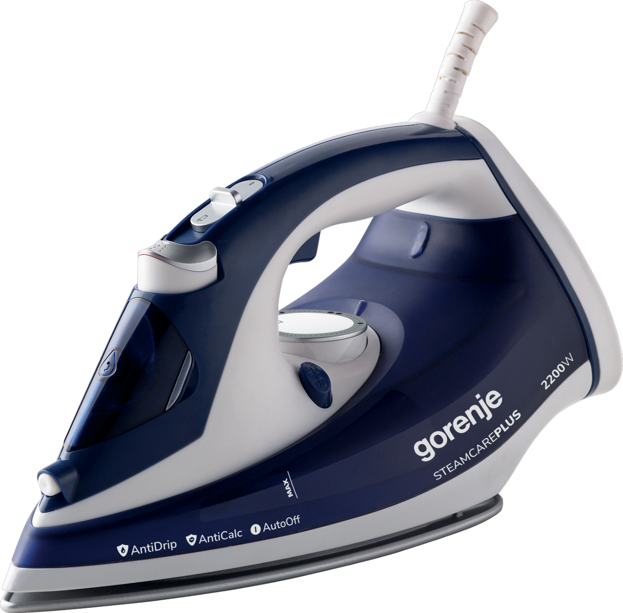 Gorenje | SIH2200BLC | Steam Iron | 2200 W | Water tank capacity 280 ml | Continuous steam 30 g/min | Steam boost performance 90 g/min | Blue/White
