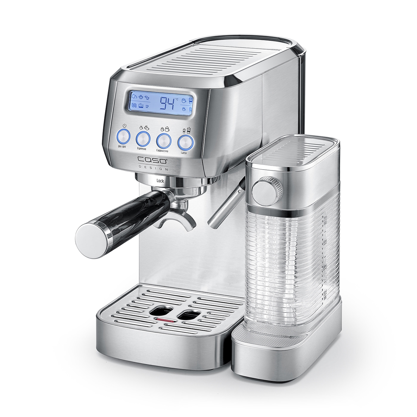 Caso | Espresso machine | Espresso Gourmet Latte | Pump pressure 20 bar | Built-in milk frother | Automatic | 1350 W | Silver - Image 4