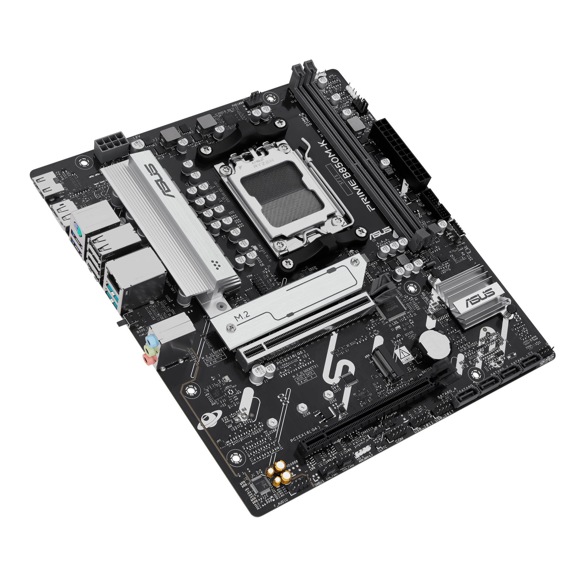 Asus PRIME B850M-K | Processor family AMD | Processor socket AM5 | DDR5 | Supported hard disk drive interfaces SATA, M.2 | Number of SATA connectors 4 - Image 5