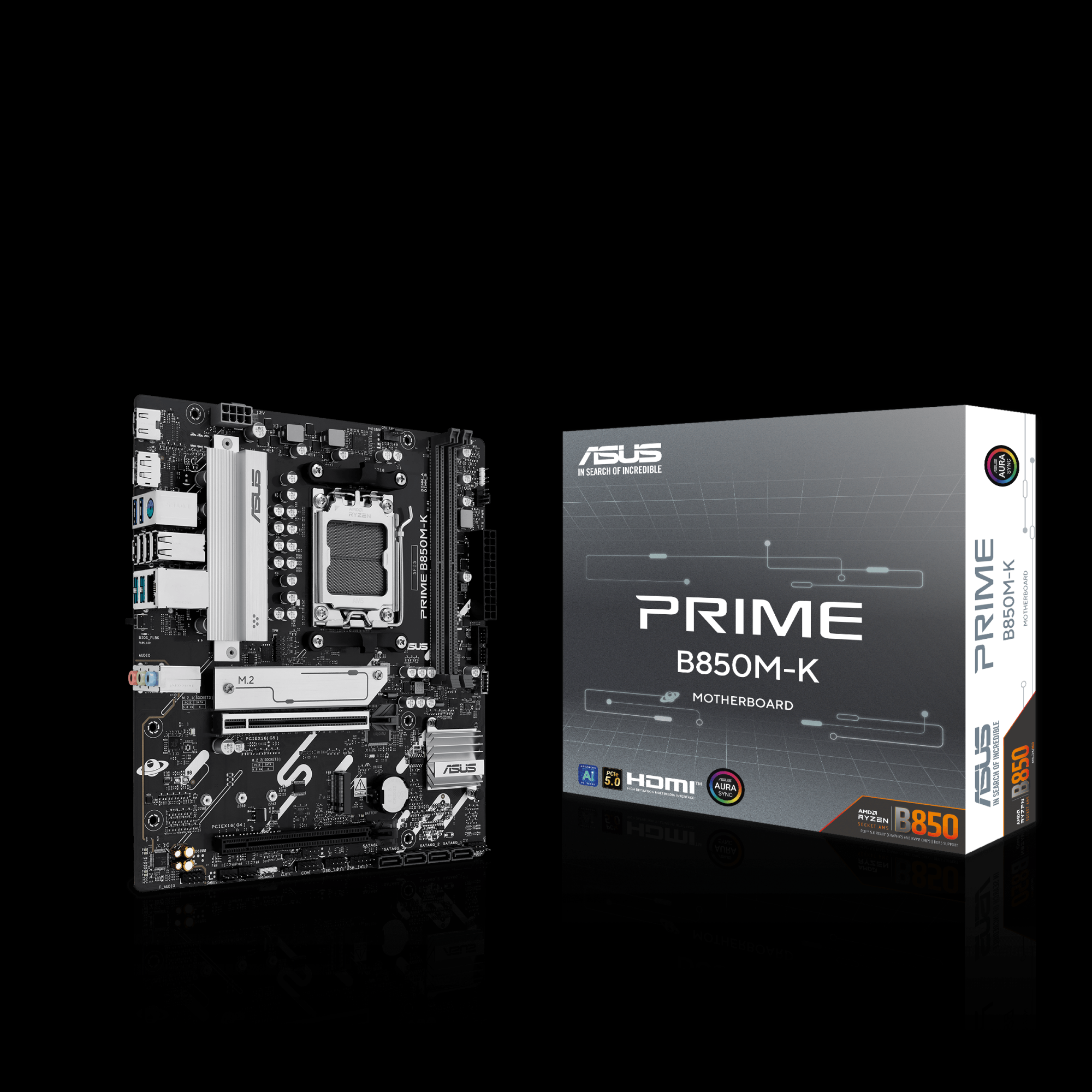Asus PRIME B850M-K | Processor family AMD | Processor socket AM5 | DDR5 | Supported hard disk drive interfaces SATA, M.2 | Number of SATA connectors 4 - Image 6