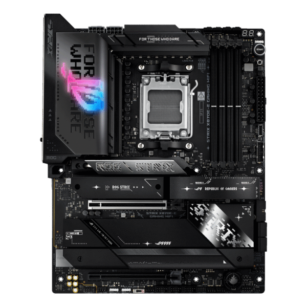 Asus ROG STRIX X870E-E GAMING WIFI | Processor family AMD | Processor socket AM5 | DDR5 | Supported hard disk drive interfaces SATA, M.2 | Number of SATA connectors 4