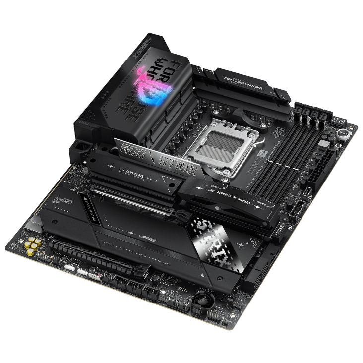 Asus ROG STRIX X870E-E GAMING WIFI | Processor family AMD | Processor socket AM5 | DDR5 | Supported hard disk drive interfaces SATA, M.2 | Number of SATA connectors 4 - Image 6