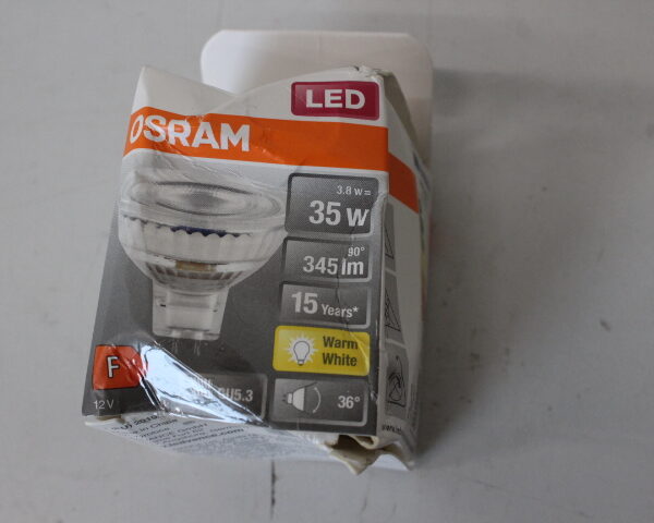 SALE OUT. Osram Parathom Reflector LED 12V MR16 35 non-dim 36° 3,8W/827 GU5.3 bulb | Osram Parathom Reflector LED | GU5.3 | 3.8 W | Warm White | DAMAGED PACKAGING