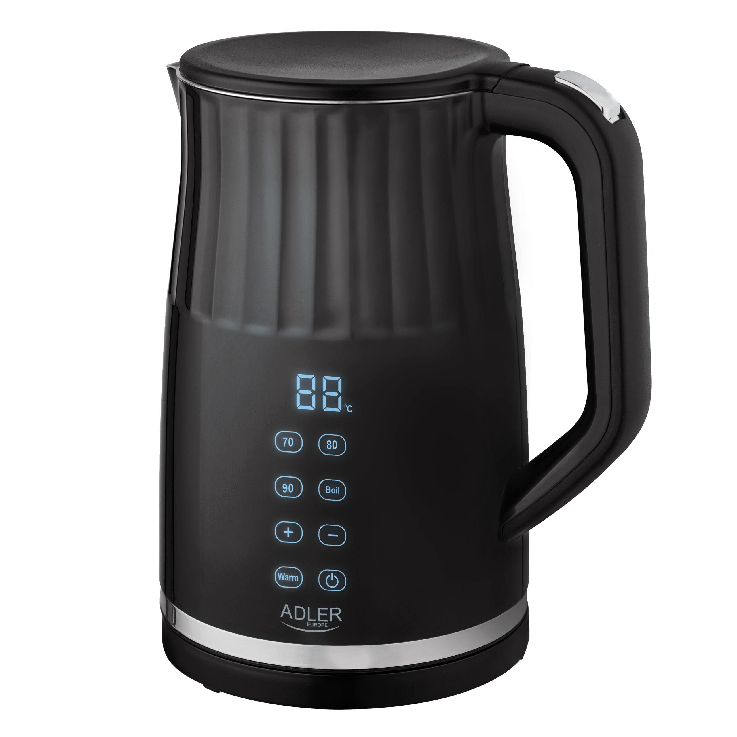 Adler Kettle with LED display | AD 1350 | Electric | 2200 W | 1.7 L | Stainless Steel | 360° rotational base | Black - Image 3