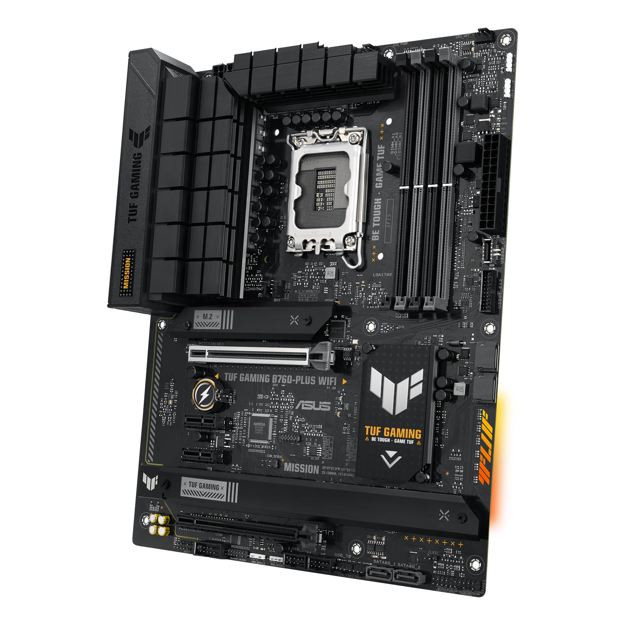 Asus TUF GAMING B760-PLUS WIFI | Processor family Intel | Processor socket LGA1700 | Supported hard disk drive interfaces SATA, M.2 | Number of SATA connectors 4 - Image 2