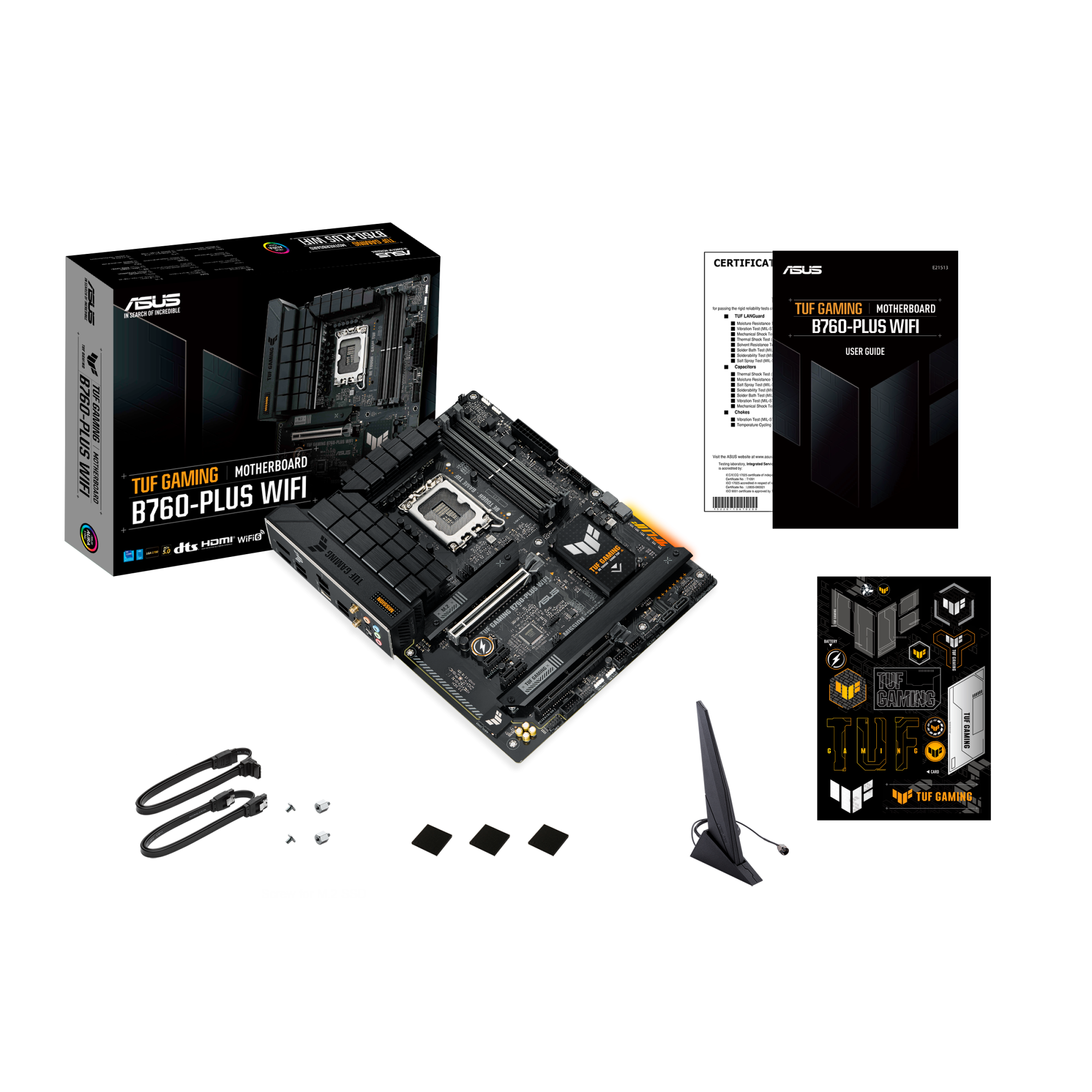 Asus TUF GAMING B760-PLUS WIFI | Processor family Intel | Processor socket LGA1700 | Supported hard disk drive interfaces SATA, M.2 | Number of SATA connectors 4 - Image 6