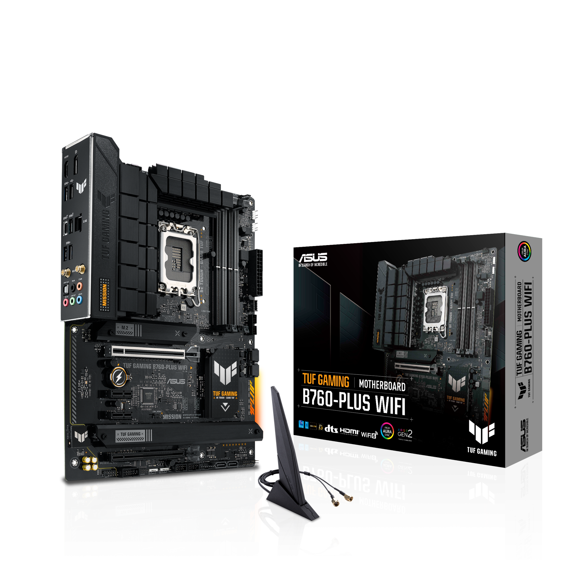 Asus TUF GAMING B760-PLUS WIFI | Processor family Intel | Processor socket LGA1700 | Supported hard disk drive interfaces SATA, M.2 | Number of SATA connectors 4 - Image 7