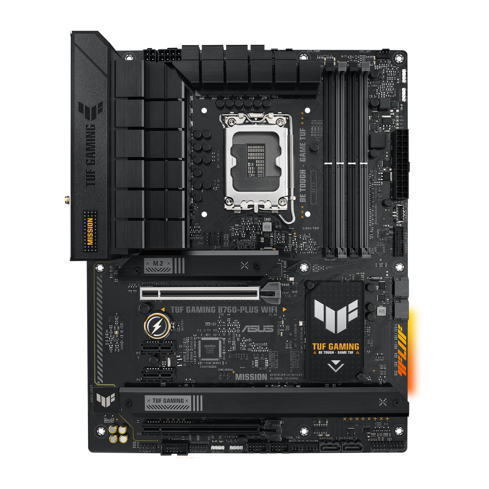 Asus TUF GAMING B760-PLUS WIFI | Processor family Intel | Processor socket LGA1700 | Supported hard disk drive interfaces SATA, M.2 | Number of SATA connectors 4 - Image 8