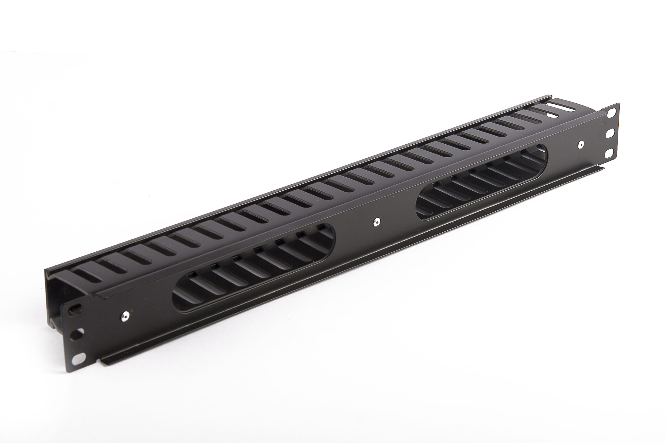 SOMI Networks | 19“ Cable Management Bar with Plastic Duct and Cover | CMB-04 | Black | Ring Diameter 45x50mm - Image 5