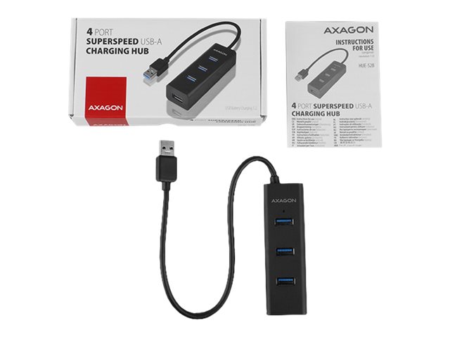 AXAGON Four-port USB 3.0 hub with fast charging and power support | HUE-S2B - Image 8