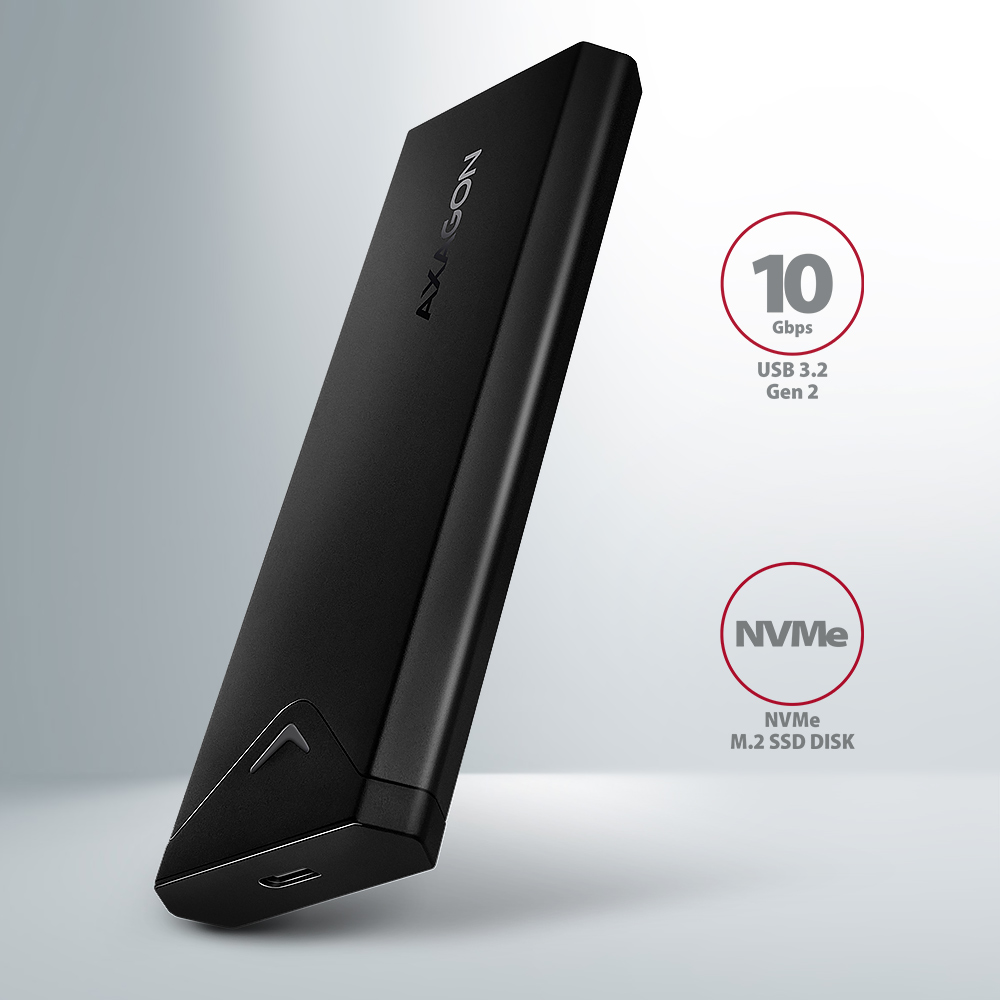 AXAGON External USB-C 10Gbps metal box for M.2 NVMe SSD disks | EEM2-UB2 - Image 2