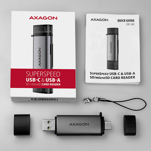 AXAGON Mobile USB 3.2 Gen 1card reader with USB-C and USB-A connectors | CRE-SAC - Image 10